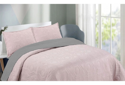 Cubrecama De Verano Quilt 1.5 Plazas (plaza Y Media) Rosa