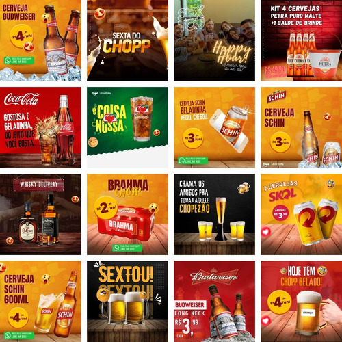 Pack Canva Drinks Bebidas Bar Templates Editável 30 Artes