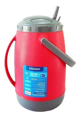 Termo Bidon Termico Soprano 2.5 Litros Pico Vertedor Terere Color Rojo