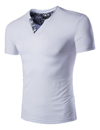 Playera Caballero Cuello V Moda Calidad Slim Fit Para Hombre