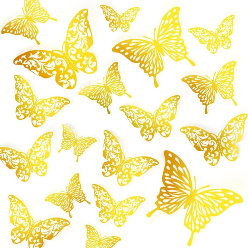 108pcs Ahuecar Pegatinas Mariposa 3d Decoración Para Fiestas