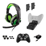 Kit Gamer Para Xbox Headset, Bateria, Capa Para Controle