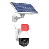 Camara De Seguridad Wifi Con Panel Solar Ptz 128 Gb Color Blanco