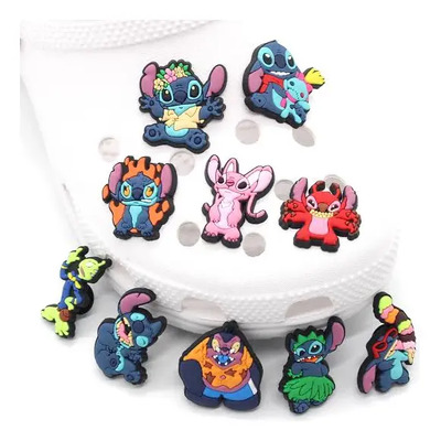 Set 10 Piezas Pines Charms Stitch Ohana Para Sandalias Crocs | Envío gratis