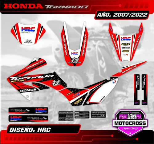 Kit Calcos - Grafica Tornado Honda Xr 250 - Envio Gratis