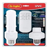 Lâmpada Germicida Uvc Timer + Controle 2u 14w Combate Virús