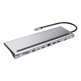 Hub Usb C De 12 En 1, Doble Hdmi 4k,100w Pd,vga,