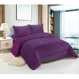 Cubrecama De Invierno Plush Con Chiporro 2 Plaza Morado 27