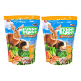 Kit 2un Ração Funny Bunny Delícia Horta 1,8kg Coelho Porco