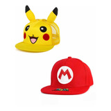 Gorras De Béisbol (jockey), 1 Pikachu + 1 Super Mario.