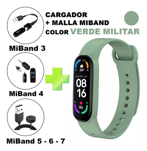 Combo Cargador + 1 Pulsera Para Reloj Xiaomi Mi Band 3 4 5 6