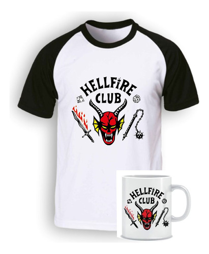 Remera Hellfire Club + Taza De Cerámica Stranger Things