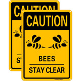 Caution Bees - Letrero Transparente De 14 X 10 Pulgadas, Alu