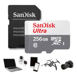 Cartão De Memória Sandisk Ultra 256gb 100mb/s Full Hd Micro