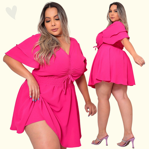 Macaquinho Feminino Soltinho Lastex Plus Size Envio 24horas 