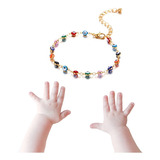 Pulsera Ojo Turco  Niña, Niño Y Bebe Baño Oro 18k Protección