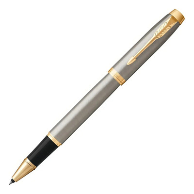 Pluma Parker Im Brushed Metal Gt Rollerball P.fino T.negra Plateado/dorado