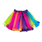 Tutu De Colores Bailarina Falda Niña Disfraz Fantasia