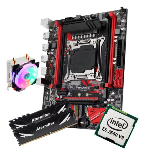 Kit Gamer Placa Mãe X99 Machinist E5-rs9 Xeon E5 2660 V3 64g