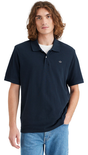 Polera Hombre Polo Rib Collar Regular Fit Azul Dockers