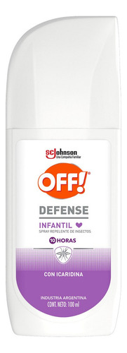 Repelente Off Defense Infantil Spray X 100 Ml