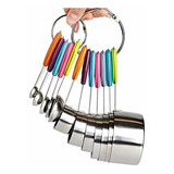 Tazas Y Cucharas Medidoras Set De Acero Inoxidable De 12 Par