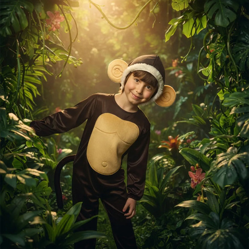 Disfraz De Chango - Animales Primavera Para Niñas Y Niños - Traje De Changuito Con Gorro