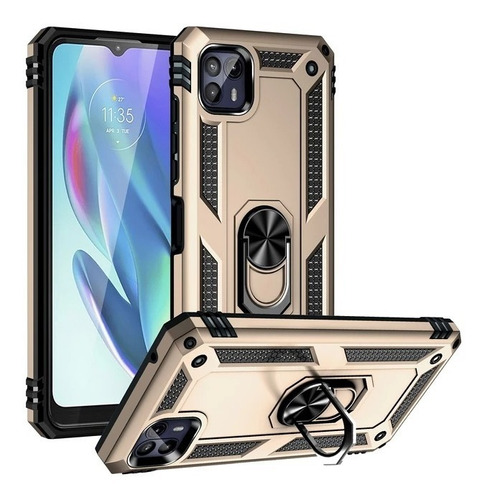 Funda Moto G200 5g Dorado + Ring Magnetic + Soporte - 2gtech