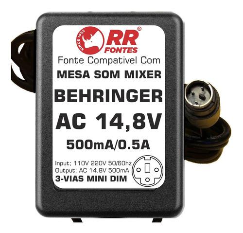 Fonte 14,8v Para Mesa Som Behinger Xenyx Ub1002-fx Ub1202-fx