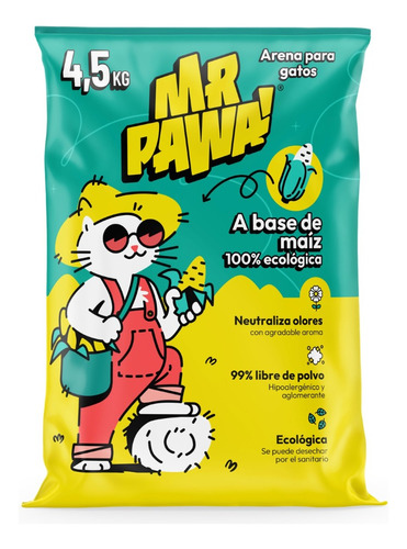 Arena Sanitaria Para Gatos Maíz