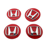 Centros De Llanta Honda Civic Si Exs Lx Rojo H Crom 69mm  X4