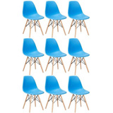 9 Cadeiras Eames Wood Dsw Eiffel Casa Jantar Colorida Cores Cor Da Estrutura Da Cadeira Azul-céu