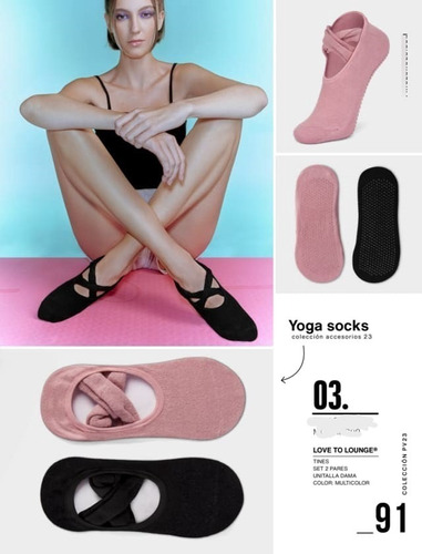 Calcetines De Yoga Danza Pilates Antiderrapantes 2 Pares