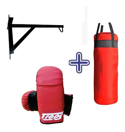 Combo Boxeo : Soporte De Pared + Bolsa 90cm + Guantin Kit