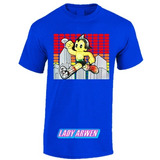 Astro Boy Playera Lenticular Camiseta Unisex Azul Corriendo