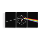 Reloj Pared Triptico Dark Side Of The Moon Pink Floyd Rock