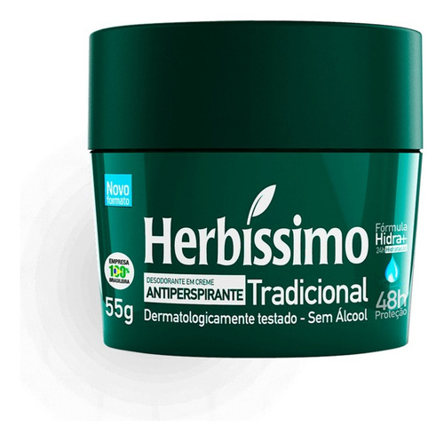 Desodorante Creme Antitransp Tradicional Herbíssimo 55g