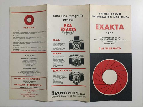 Antiguo Tríptico Exakta 1966. 1er Salón Fotográfico Nacional