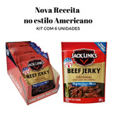 Kit 6 Beef Jerky Protein Snacks Carne Original Jack Links