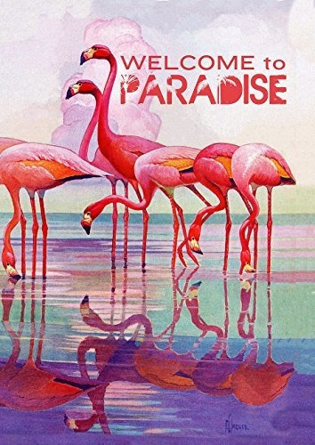 Toland Hogar Jardin Flamingo Paradise 125 X 18 Inch Decorat