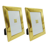 2 Porta Retratos 10x15 Gold Sala Quarto Escritório Moderno Cor Dourado