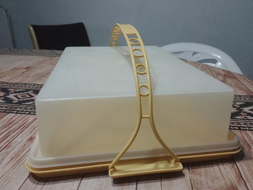 Porta Torta Rectangular Tupperware Con Asa Para Transportar