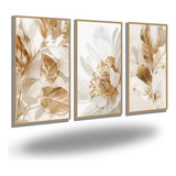 Quadros Decorativos Flor Lírio Dourado Mármore Flores Branca Cor Da Armação Flor Minimalista