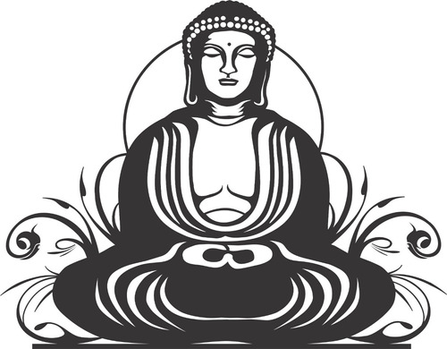 Adesivo De Parede Buda Meditação Din069