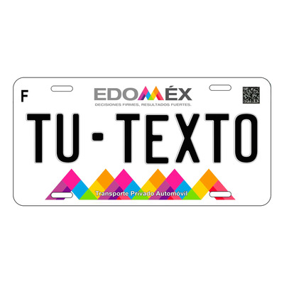 Placas Rubber Stickers Personalizadas Estado De Mexico | Meses sin interés
