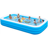 Piscina Inflable, 370 X 190 X 55 Cm, Piscina Grande Familiar