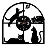 Kobjoy Arte De Pared De Gato, Reloj De Pared Negro Silencios