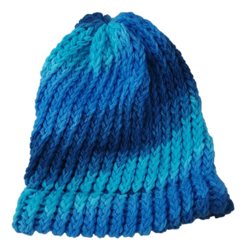 Gorro Tejido Lana Gruesa Suave Niñas/os Puño Varios Colores