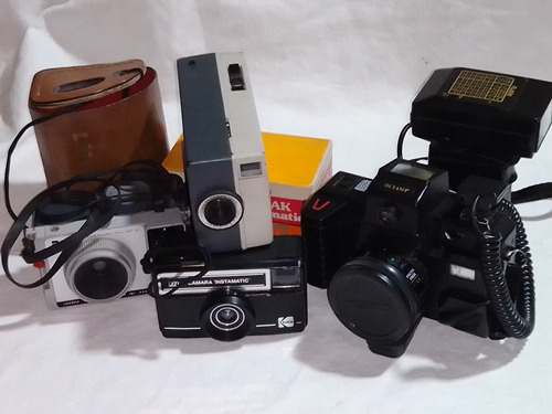 Lote Antiguas Cámaras Fotos Filmadora Kodak Flash Colección 