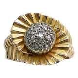  Anillo De Oro 18 Kt Y Brillantes Goldantiques